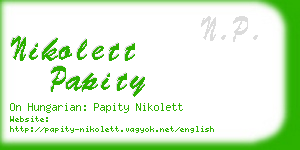 nikolett papity business card